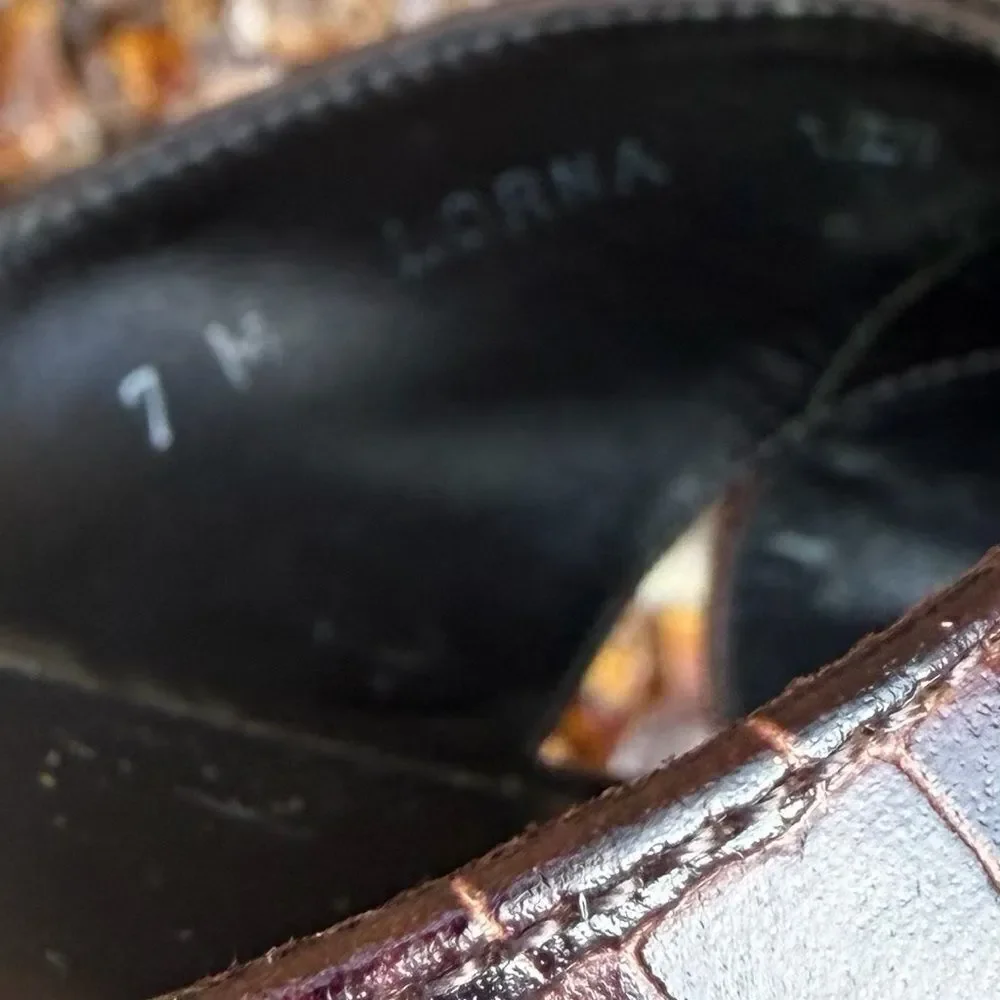 Brighton Lorna Black/Brown Silver Buckle Slip-On Sandales/Loafers Size 7 Boho